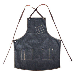 Superior Quality Cotton Material Black Denim Restaurant Kitchen Apron