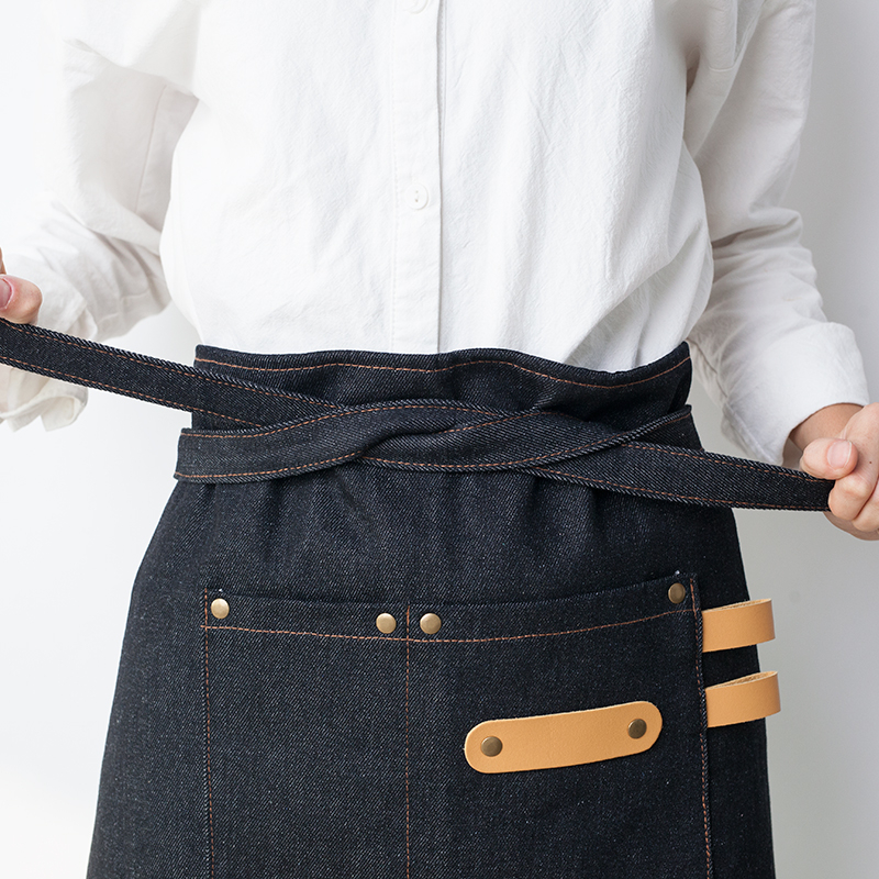 Wholesale Wear-resistant Washable Denim Waist Apron for Cafe
