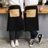 New Design Durable Cafe Shop Baking Work Apron with Leather Belt
