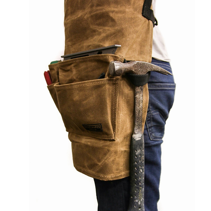Heavy Duty Factory Use Waxed Canvas Tool Apron for Worker