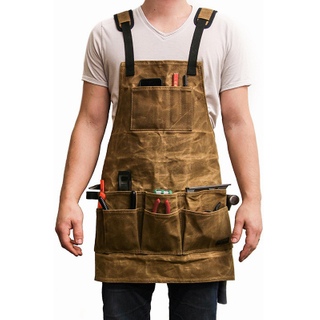 Heavy Duty Factory Use Waxed Canvas Tool Apron for Worker