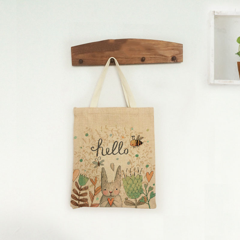 Logo printing reusable jute shopping bag
