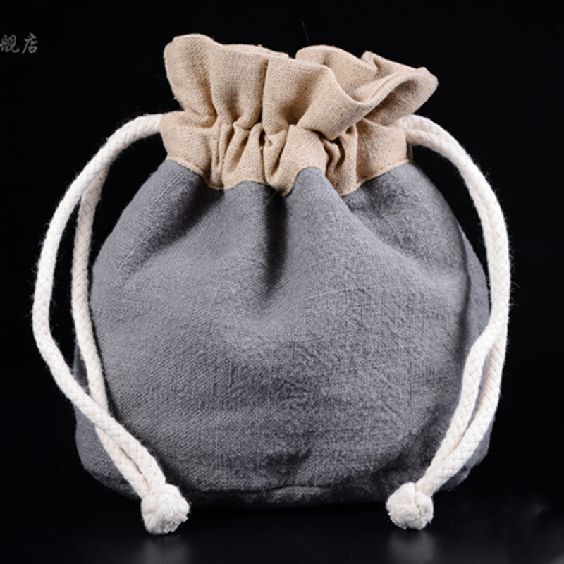Breathable eco friendly linen drawstring gift bag 
