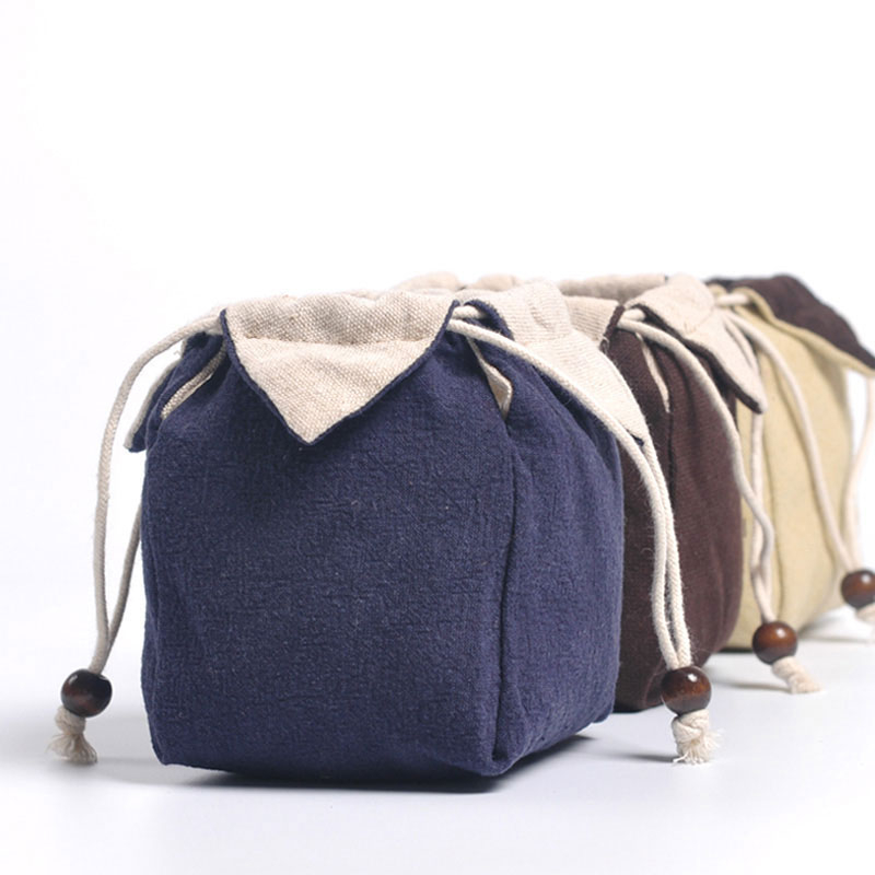 High grade exquisite cotton linen gift bag 