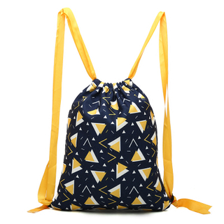 Fashion popular brand new durable recycled canvas drawstring backpack