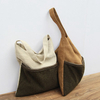 New product burlap and lamb flannel stitching fabric fashion eco friendly high quality low price women cotton linen tote bag
