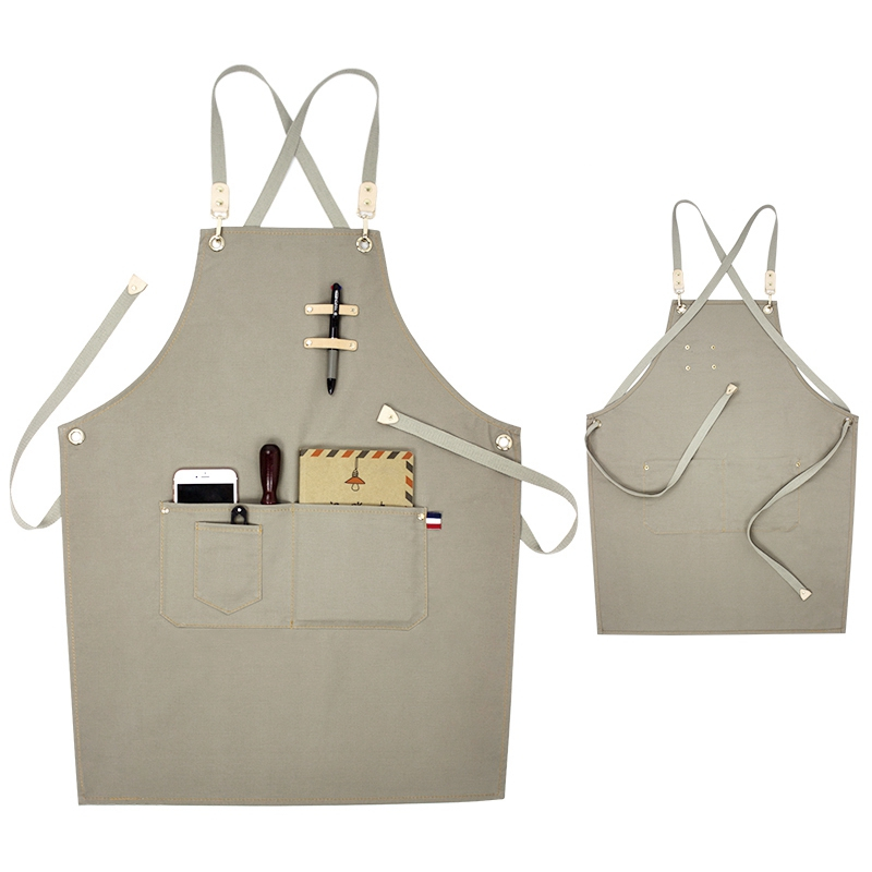 New design beautiful and durable dustproof work cotton canvas apron for sale 