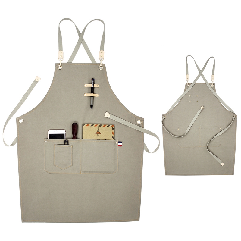 New design beautiful and durable dustproof work cotton canvas apron for sale 