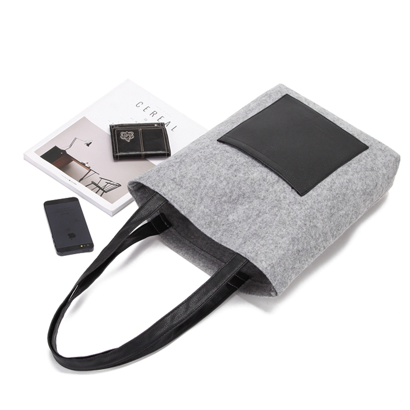 Wholesale top quality eco-friendly and delicate women felt tote bag for travelling