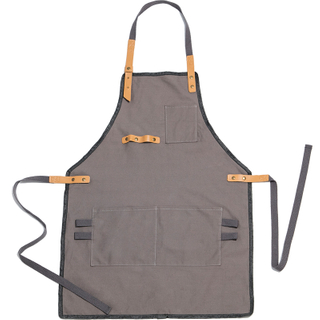Custom logo printed high-end creative different canvas cotton apron for kitchen