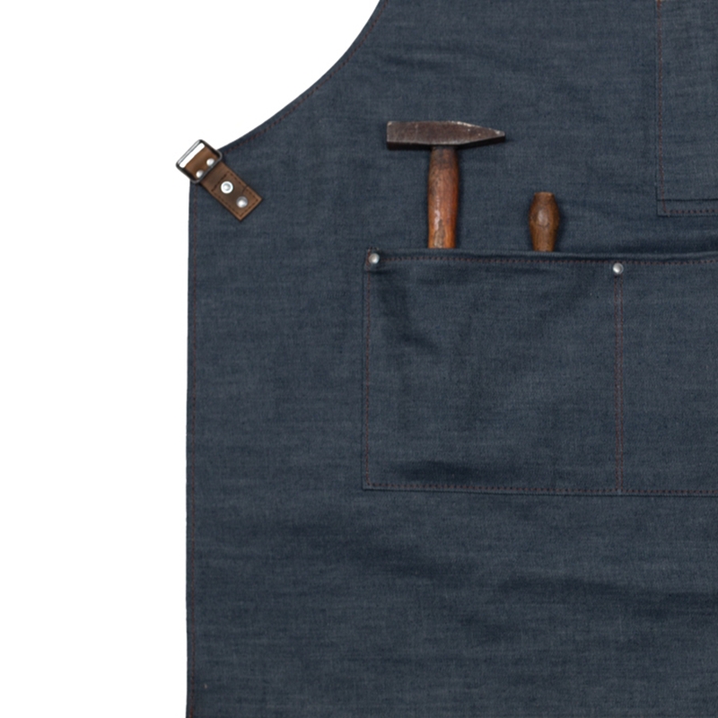 New Design Stylish Denim Tool Apron With Leather Straps