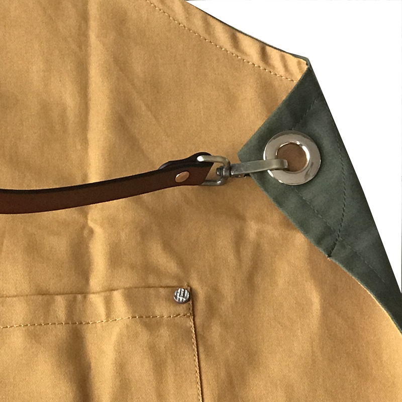 High quality thick double-sided canvas apron with adjustable leather strap 