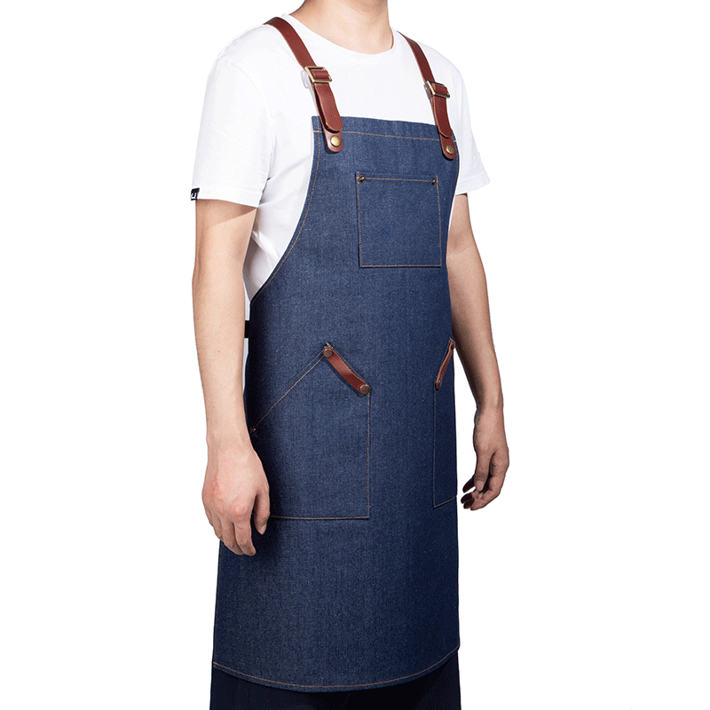 Korean Fashion Barista Barber Floral Baking Denim Work Apron Wholesale