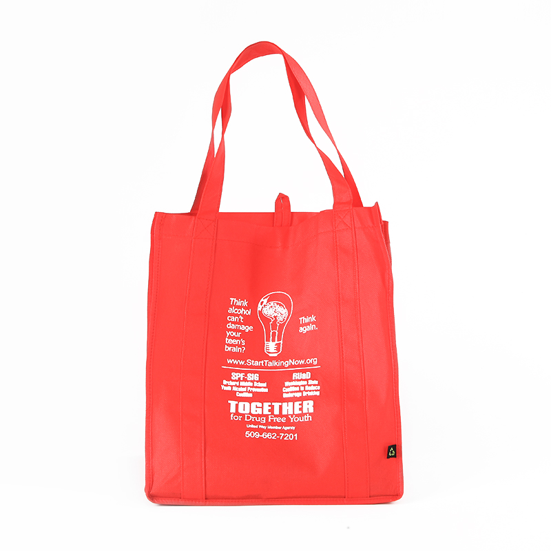 Clear printing thick strong load bearing large capacity non woven tote shopping grocery bag 