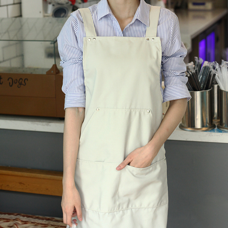 Dedicated Custom Apron Cross Strap Printed Logo Work Clothes for Bakery Cafe Hotel Restaurant Kitchen Work Use