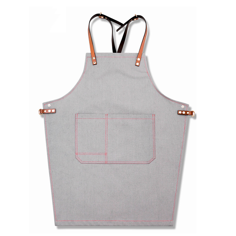 New Design Good Quality Exquisite Canvas Fabric Kitchen Waiter Tea Shop Overalls Barista Barber Apron For Workshop