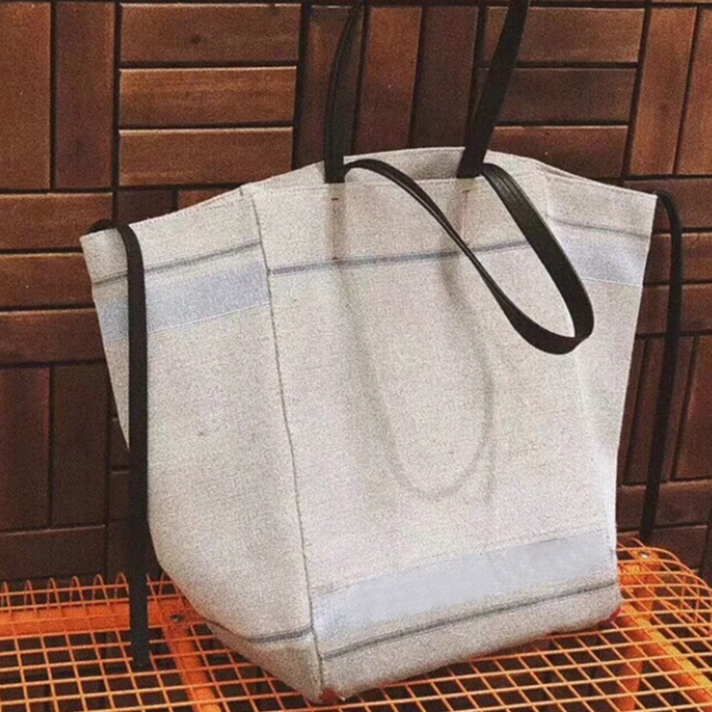 2018 new simple cotton and linen shoulder bag large capacity shopping bag tote bag