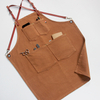 Hot Sales Household Comfortable Cotton Fabric Kitchen Apron With Belt And Tool Pockets