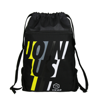 Custom polyester drawstring backpack waterproof outdoor sports light fitness football bag