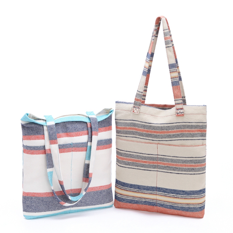 Fashion new design recycled eco friendly cotton canvas tote shopping bag