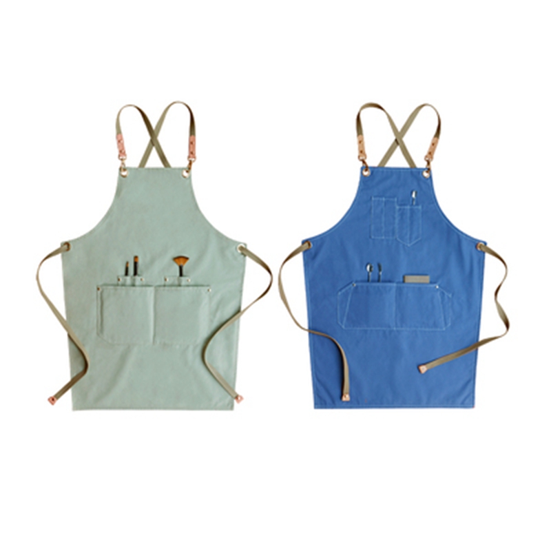  Cotton double-sided thick skin-frienly soft comfortable barista restaurant garden work apron with logo custom