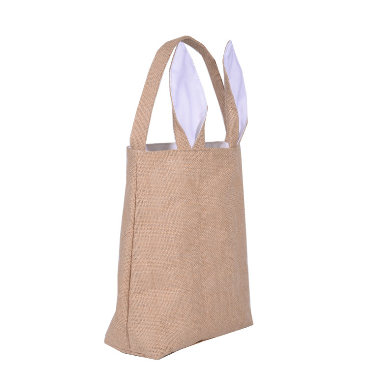 Cute exquisite new product large capacity linen tote shopping bag 