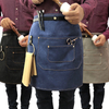 Korean Female Fashion Barber Coffee Shop Restaurant Kitchen Denim Adult Half-length Waist Short Apron