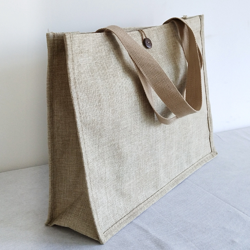 High quality breathable eco friendly linen tote shopping bag with factory supply