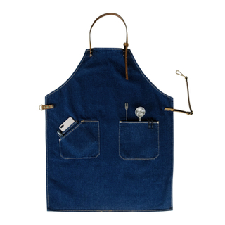 Custom Beautiful Denim Apron Barista Workwear Western Restaurant Floral Cafe Hair Salon Overalls Tooling Uniforms For Workshop