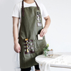 High-grade Vintage Oil Wax Canvas Fabric Tooling Apron With Leather Accessories For Household And Coffee Maker Barber Overalls