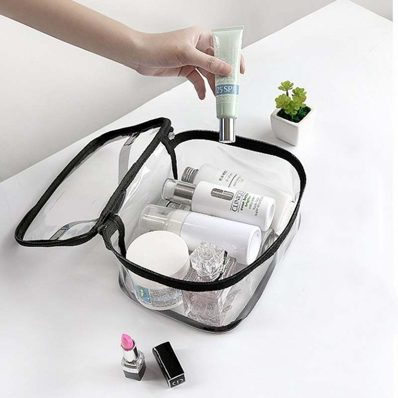 Factory custom promotional cheap pvc transparent bag cosmetic storage bag toiletries packaging bag for wholesale