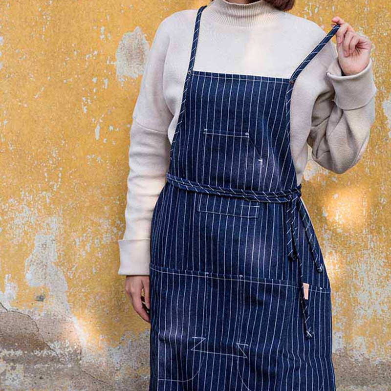 High quality hot sale logo printed custom thick canvas wear resistant durable garden cleaning kitchen cooking long work apron