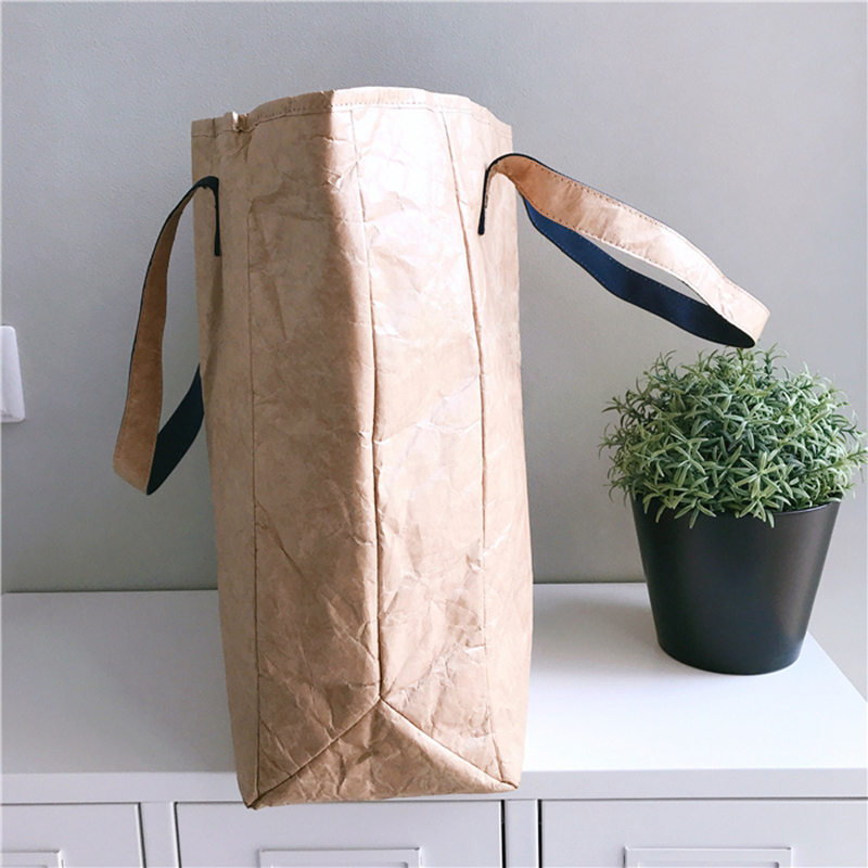 Fashion Vintage Brown DuPont Paper Tyvek Waterproof Large Single Tote Bag
