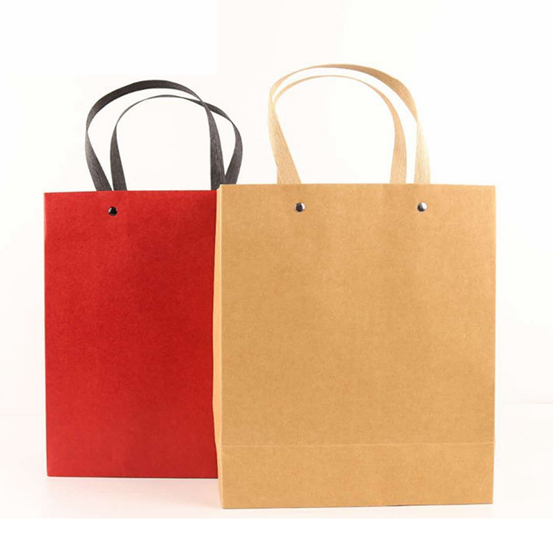 Cheap and high quality food recycled brown kraft paper bag with twisted handle