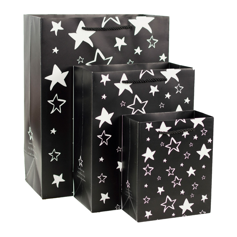 Custom luxury printed paper shopping bag with rope handle gift bag