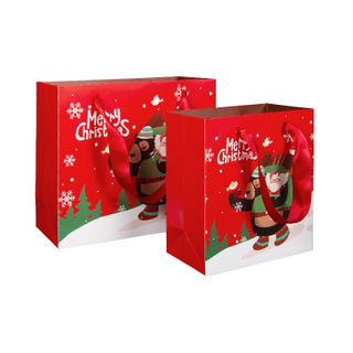 Lovely tree santa claus custom christmas gift paper bag