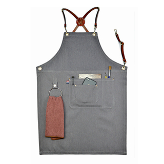 Preferred Denim Fabric Sturdy Cowhide Straps Work Apron