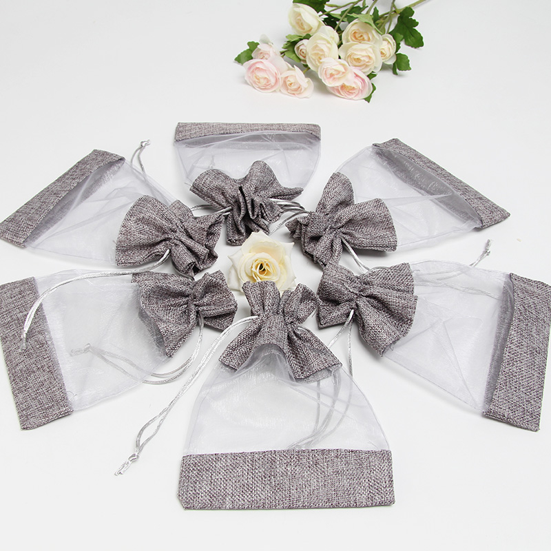 Wholesale promotion organza gift bags with drawstring