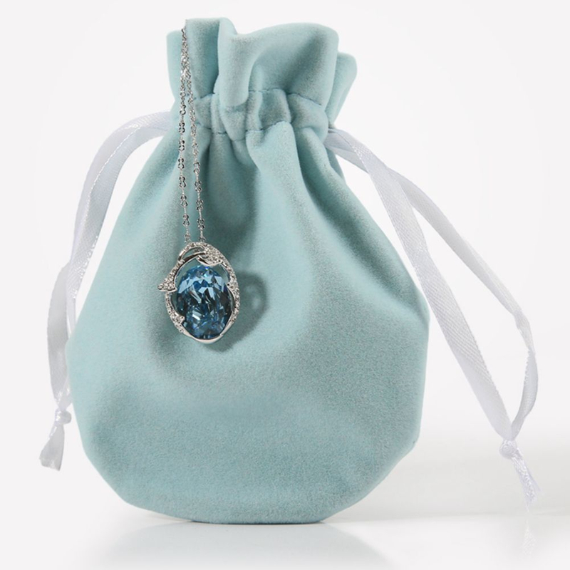 Custom light-colored mini fashion jewelry beam drawstring velvet storage bag
