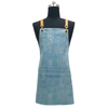 High-grade Light-colored Ladies Denim Apron with Leather Strap