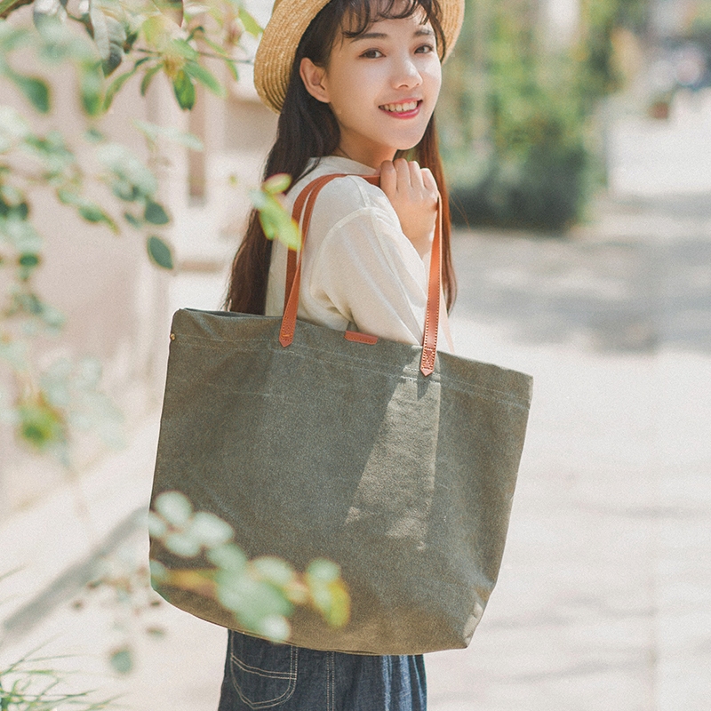 High quality retro design large canvas shopping bag