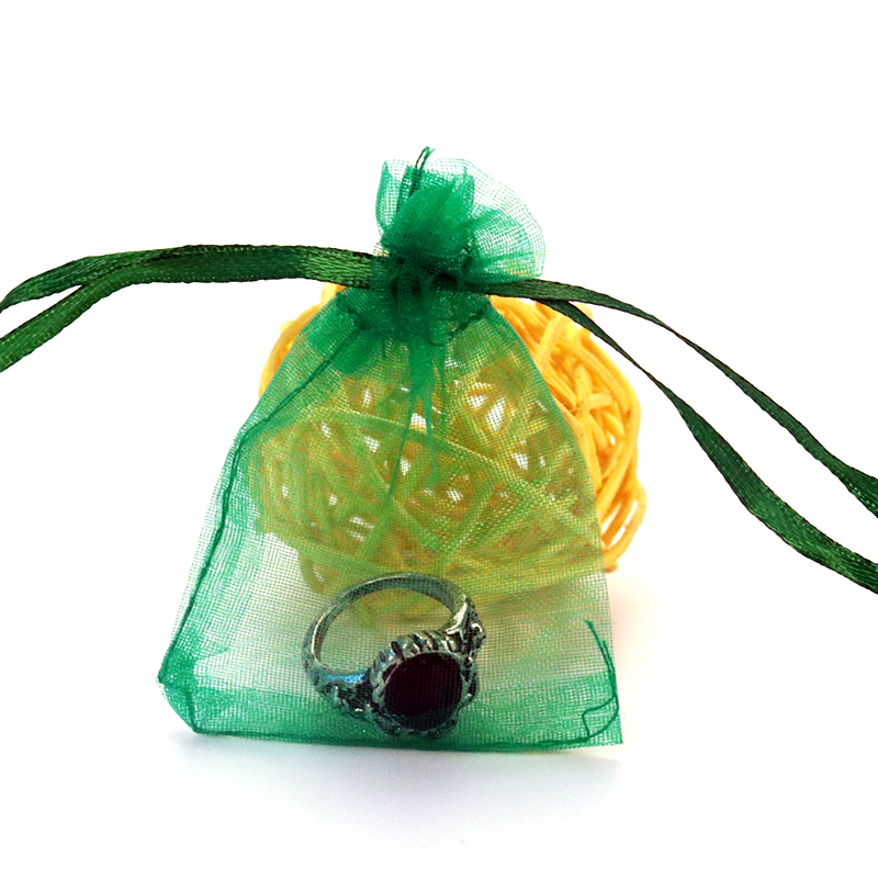 Wedding party christmas jewelry pouches drawstring organza gift bags
