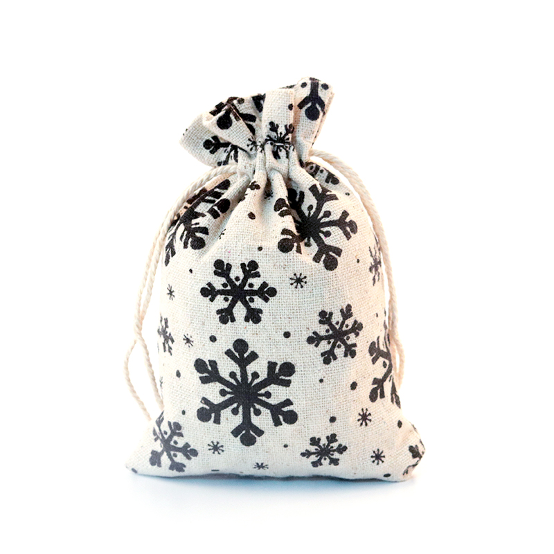 Colorful cotton linen fabric jewelry pouch with drawstring