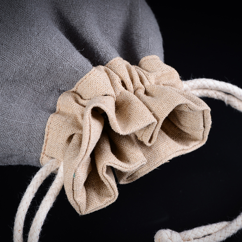 Breathable eco friendly linen drawstring gift bag 