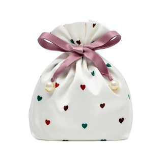 Newest design high quality mesh satin bags hair with printed