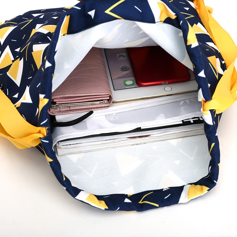 Fashion popular brand new durable recycled canvas drawstring backpack