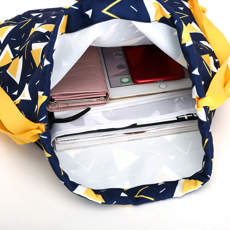 Fashion popular brand new durable recycled canvas drawstring backpack