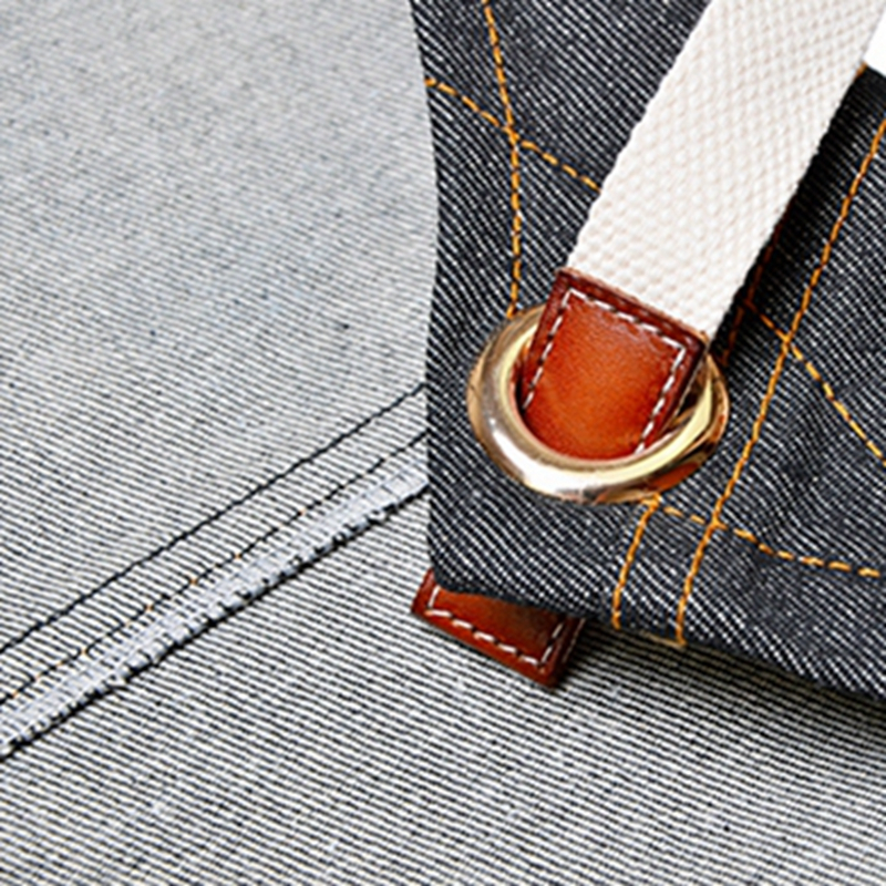 Customized Restaurant Work Uniforms Shop Overalls Denim Apron with Tool Pockets for Barista Barber Custom Logo