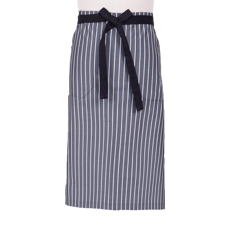 Striped designed new and fashional durable short work cotton apron for waiters