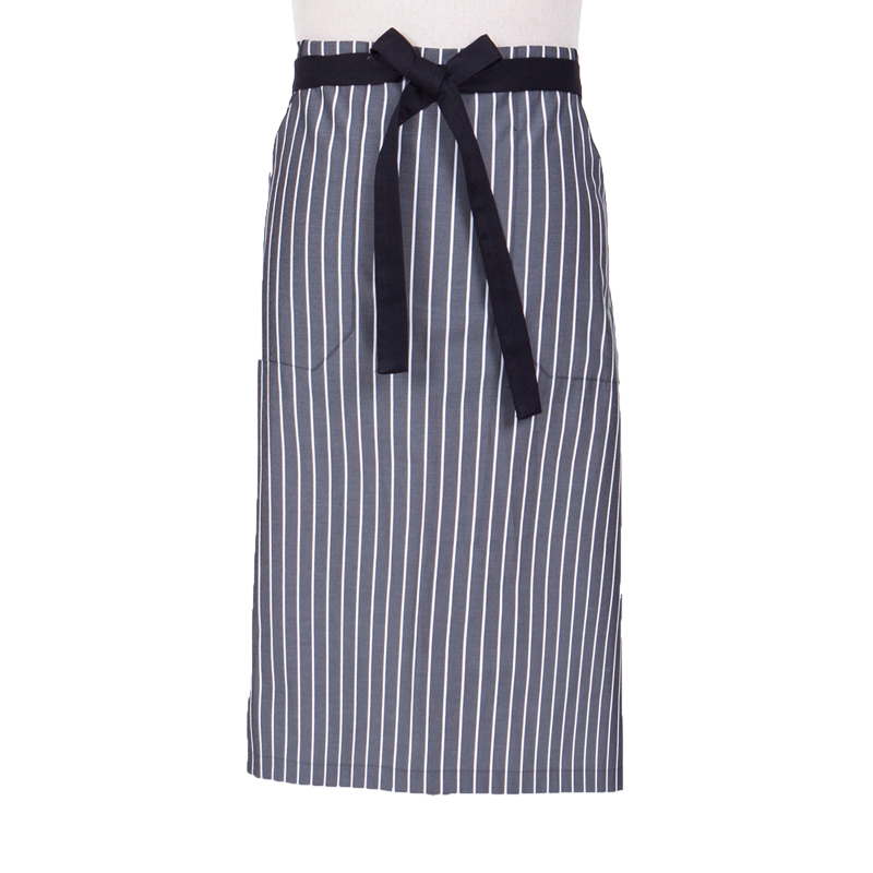 Striped designed new and fashional durable short work cotton apron for waiters